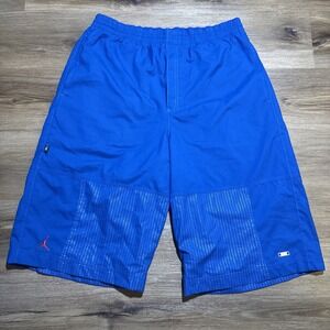 AIR JORDAN AF-1 Jumpman MENS LARGE Blue Baggy Basketball Shorts Force Mesh Lined